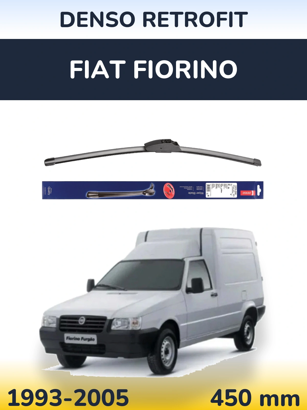 Front wiper blade Denso Retrofit 450 mm for Fiat Fiorino 1993-2005