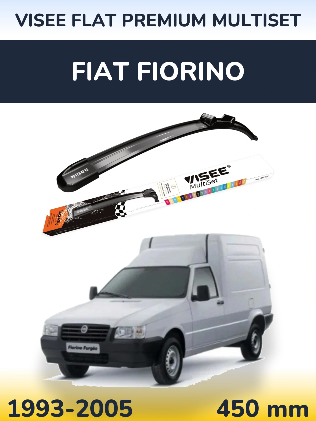 Front wiper blade VISEE FLAT PREMIUM MultiSet 450 мм for Fiat Fiorino 1993-2005