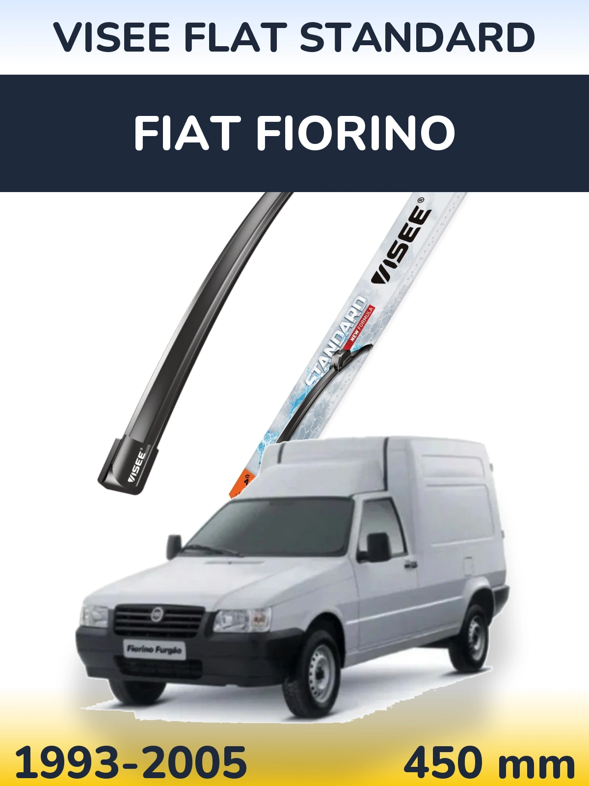Front wiper blade VISEE FLAT STANDARD 450 мм for Fiat Fiorino 1993-2005