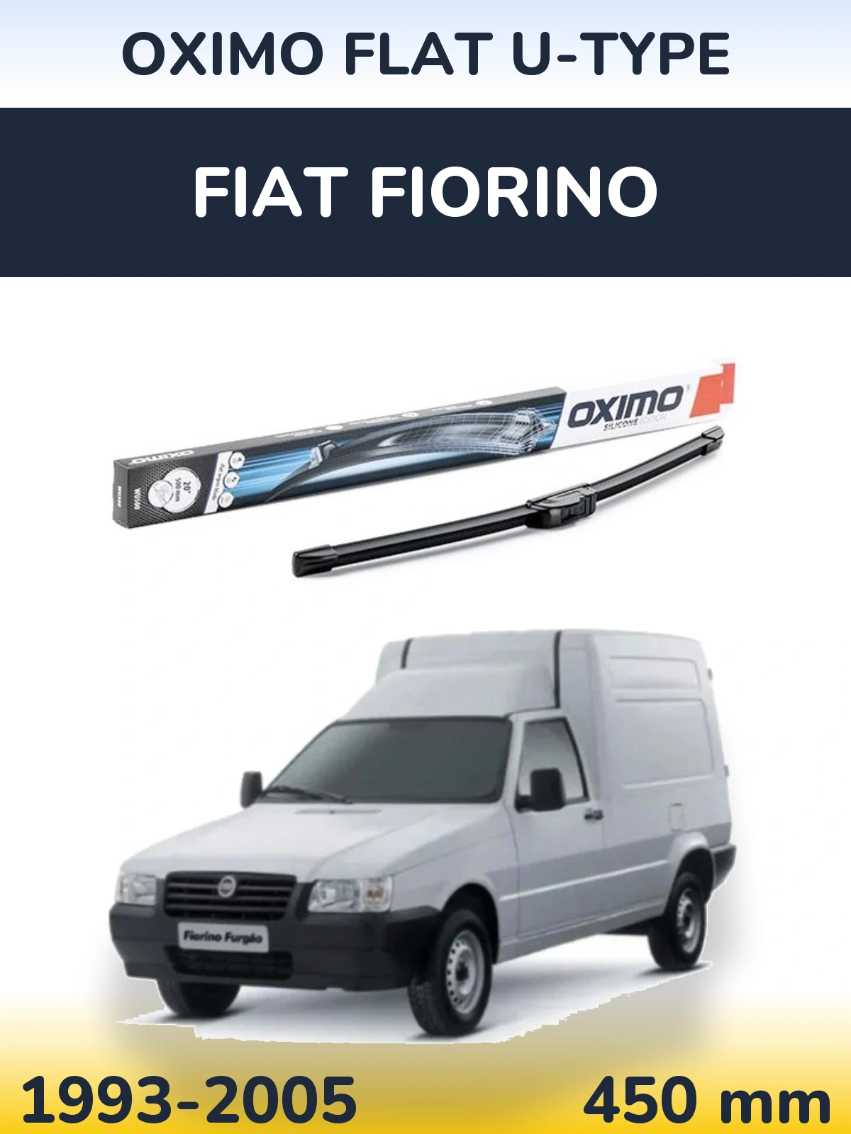 Front wiper blade Oximo Flat U-type 450 мм for Fiat Fiorino 1993-2005