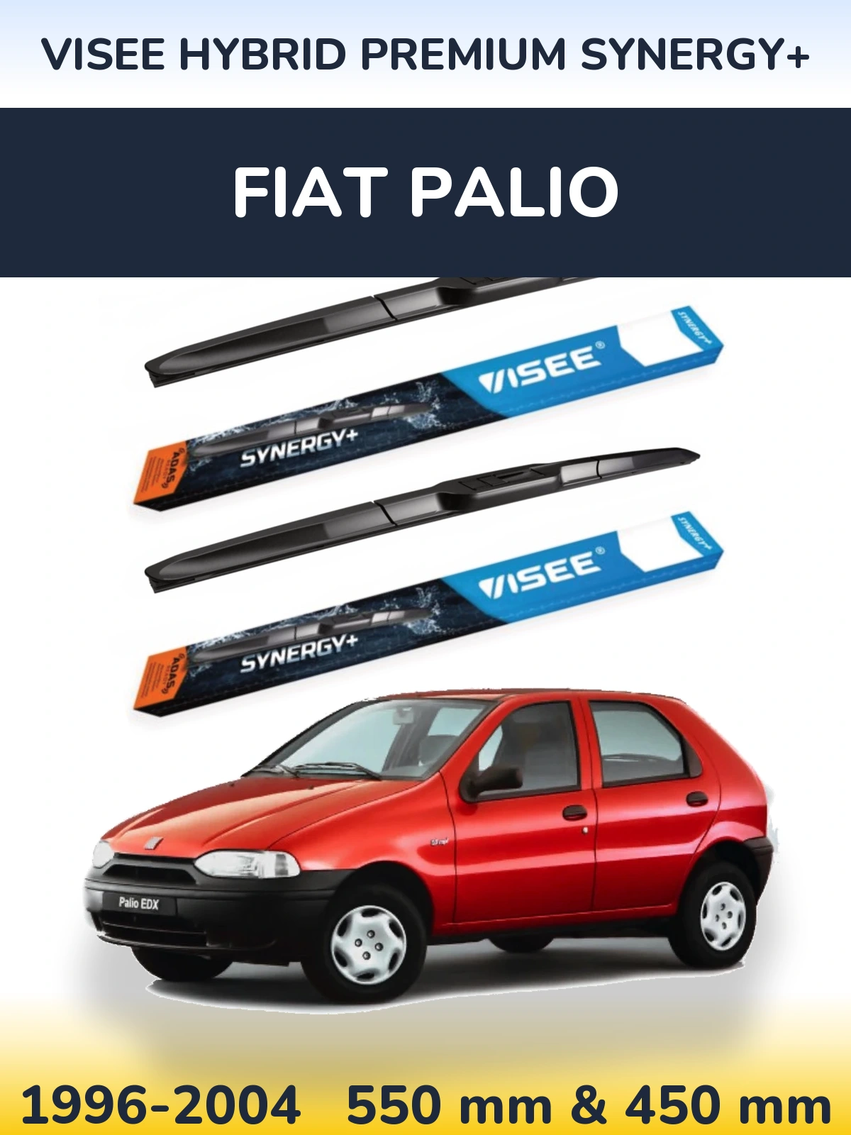 Комплект передних дворников VISEE HYBRID PREMIUM SYNERGY+ 550 & 450 мм для Fiat Palio 1996-2004