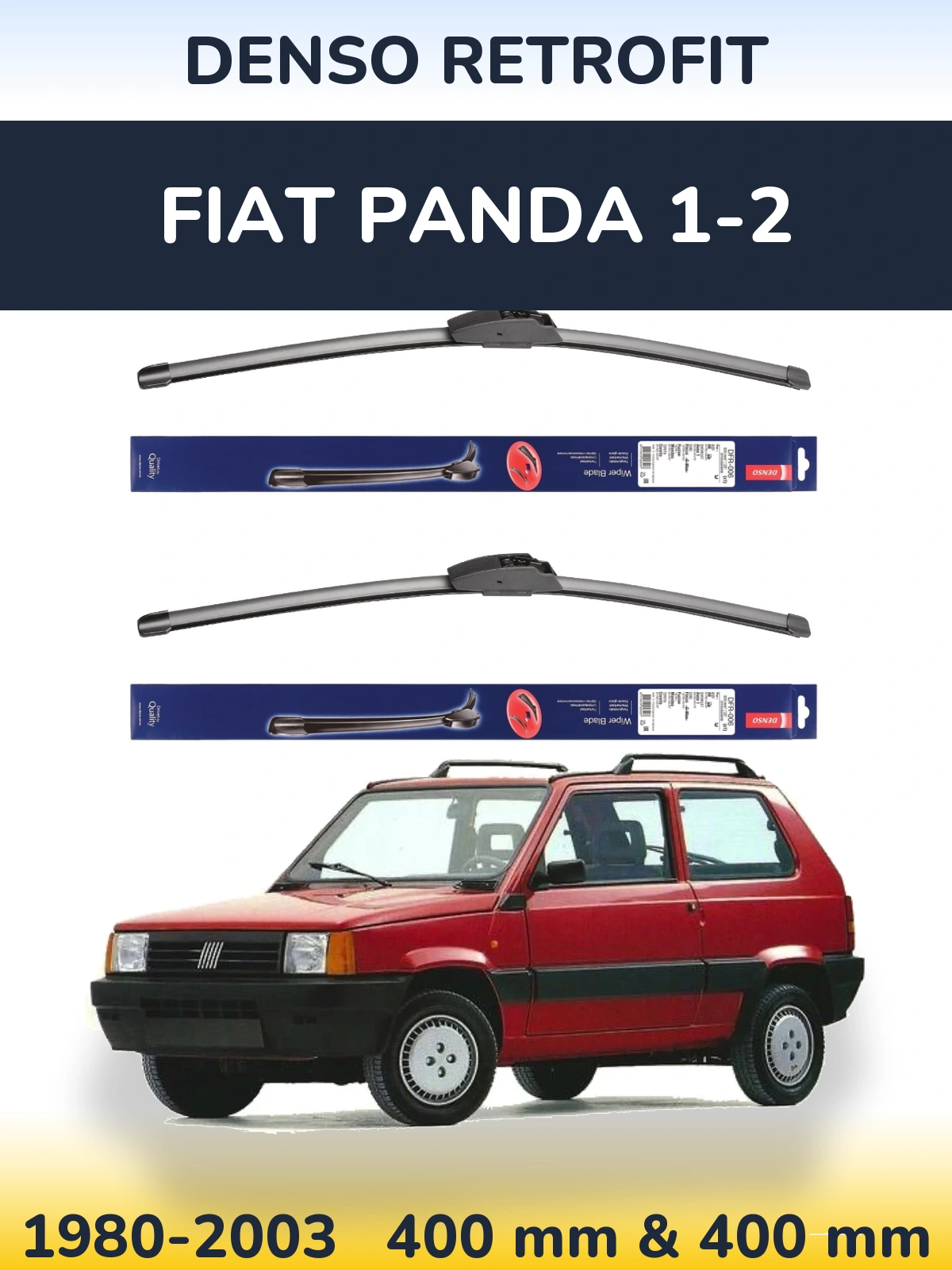 Комплект передніх щіток Denso Retrofit 400 & 400 мм для Fiat Panda 1-2 1980-2003