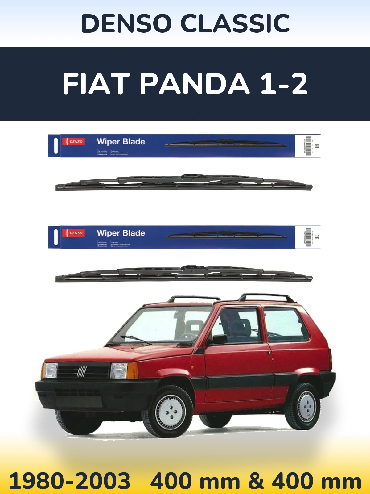 Комплект передніх щіток Denso Classic 400 & 400 мм для Fiat Panda 1-2 1980-2003