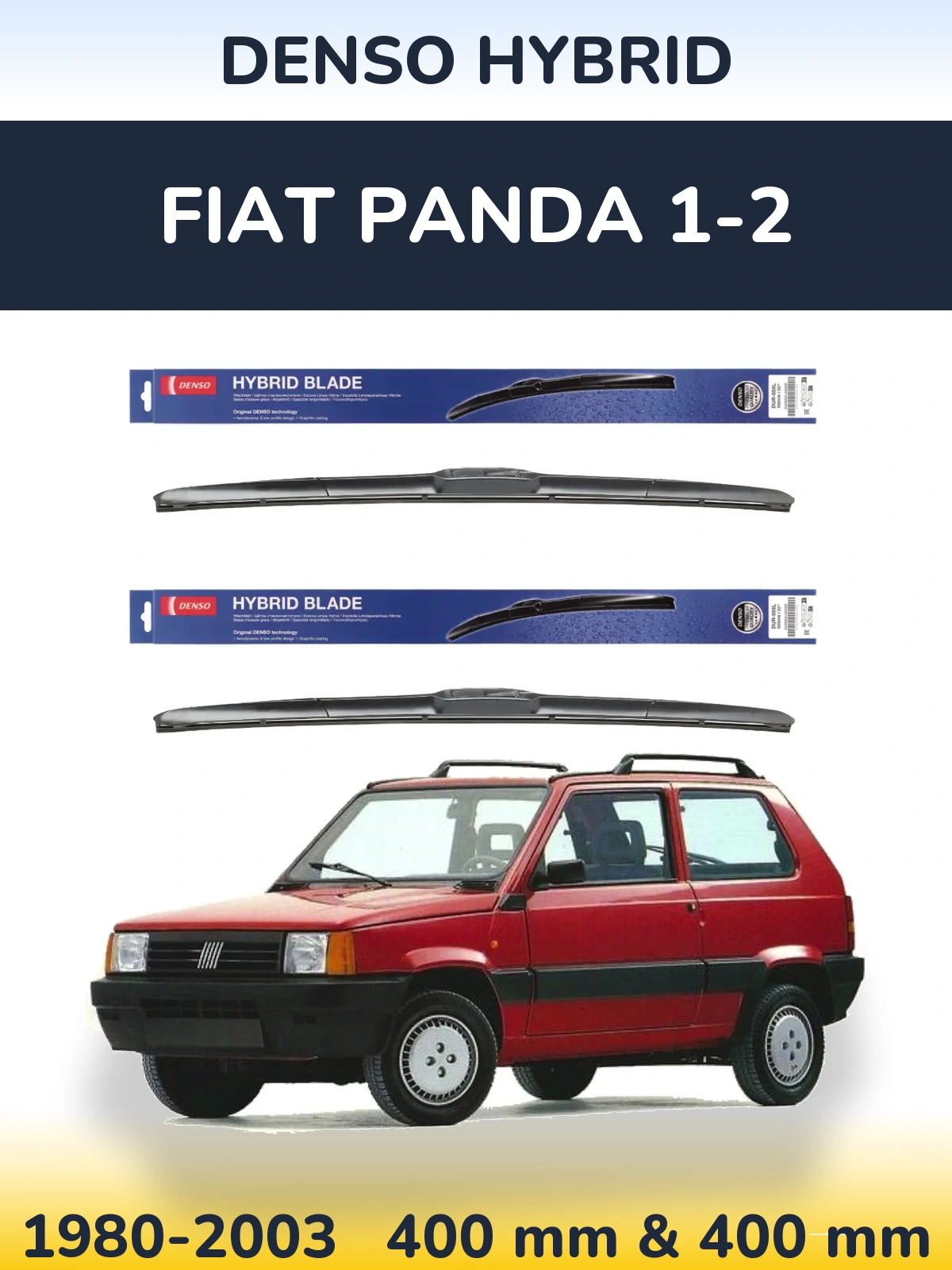 Комплект передніх щіток Denso Hybrid 400 & 400 мм для Fiat Panda 1-2 1980-2003