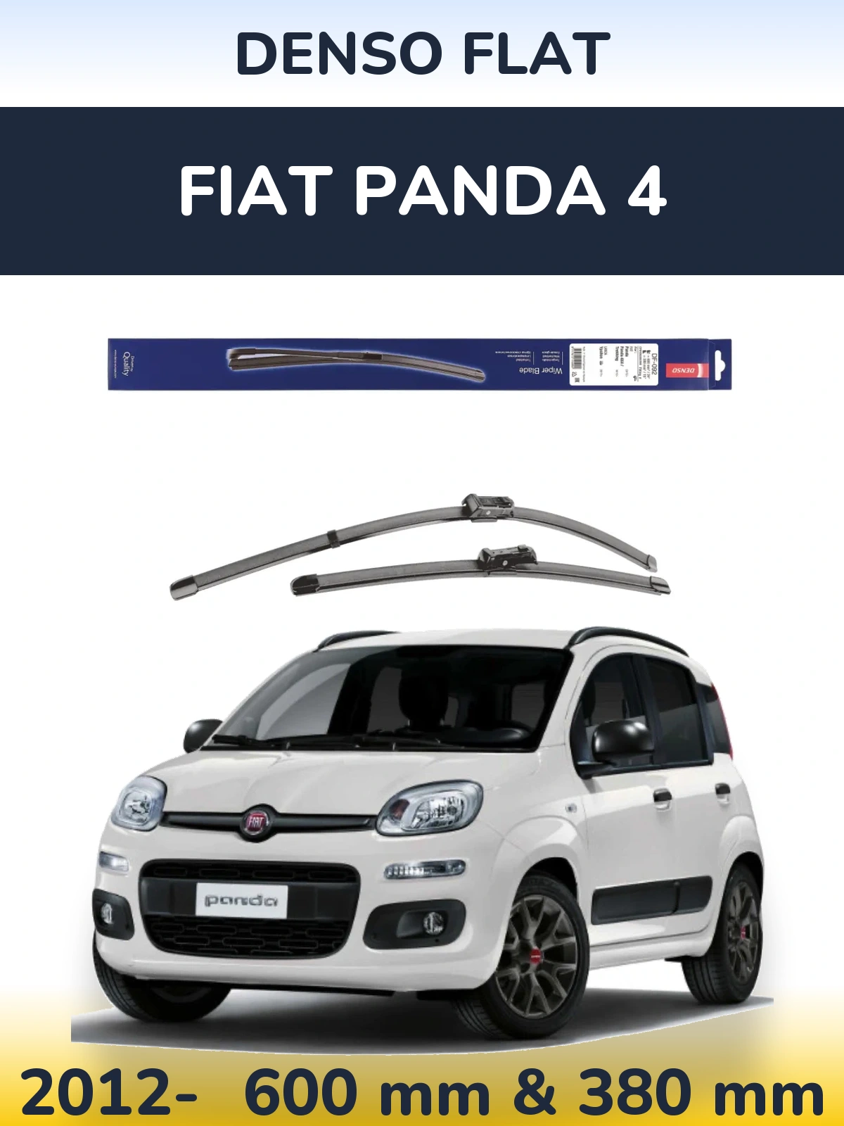 Komplet przednich wycieraczek Denso Flat 600 & 380 mm do Fiat Panda 4 2012-2026