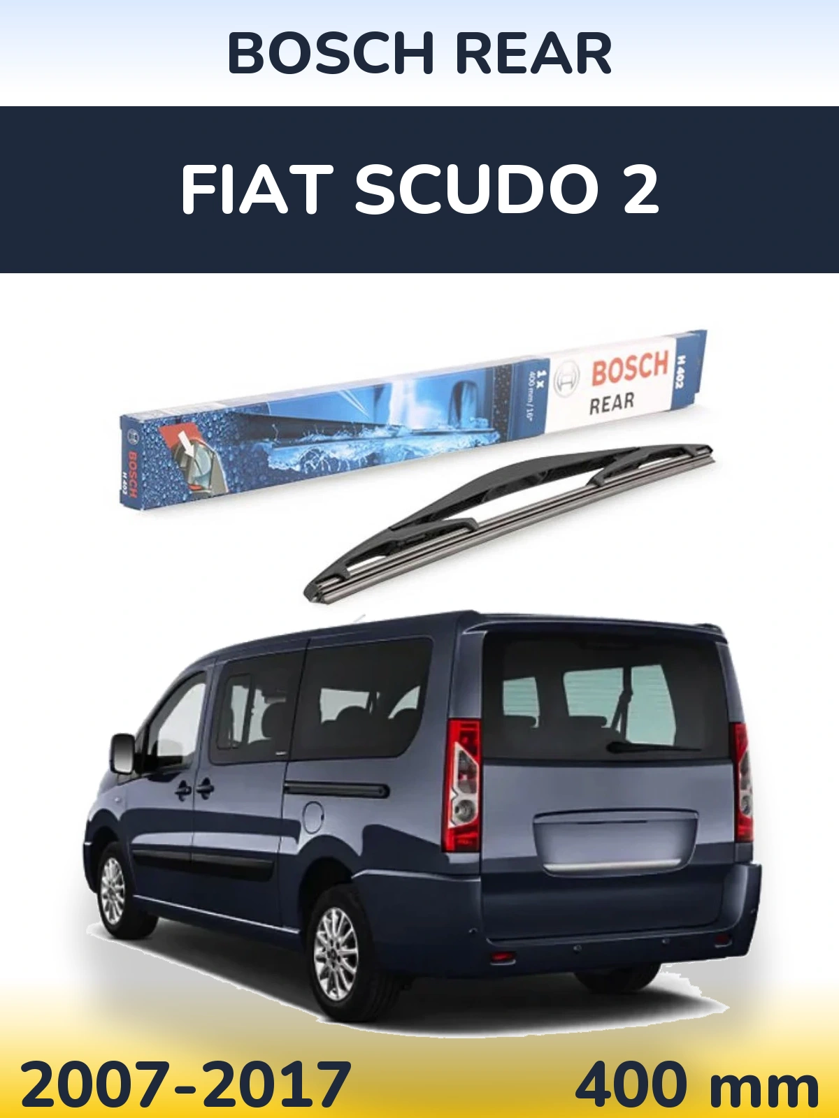 Задня щітка BOSCH Rear 400 мм для Fiat Scudo 2 2007-2017