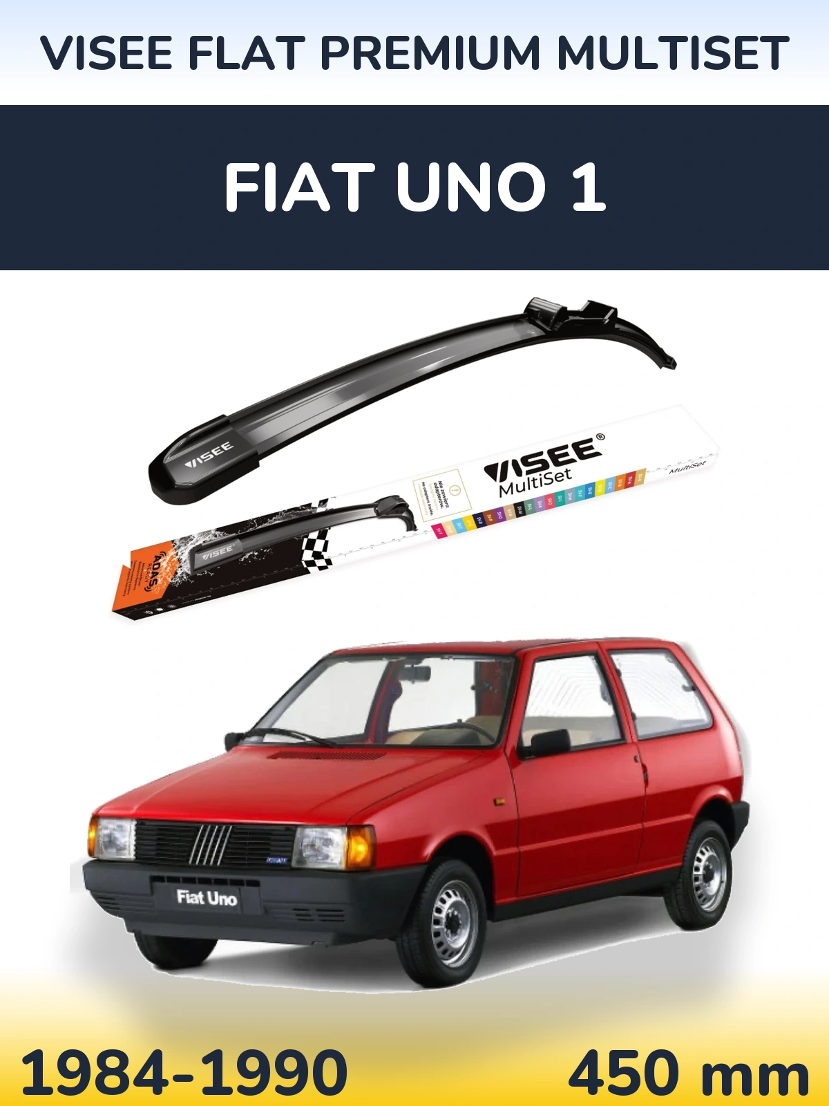 Передний дворник VISEE FLAT PREMIUM MultiSet 450 мм для Fiat Uno 1 1984-1990