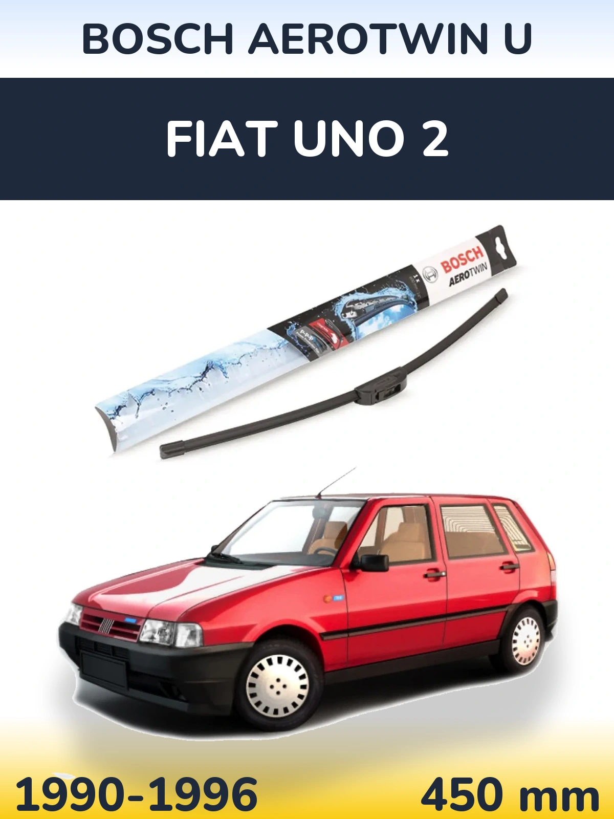Front wiper blade BOSCH AeroTwin U 450 мм for Fiat Uno 2 1990-1996