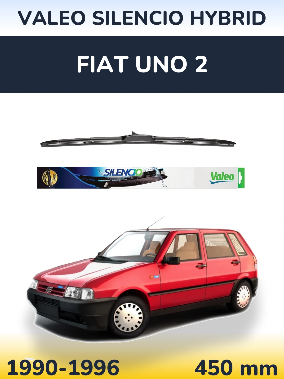 Przednia wycieraczka Valeo Silencio Hybrid 450 mm do Fiat Uno 2 1990-1996