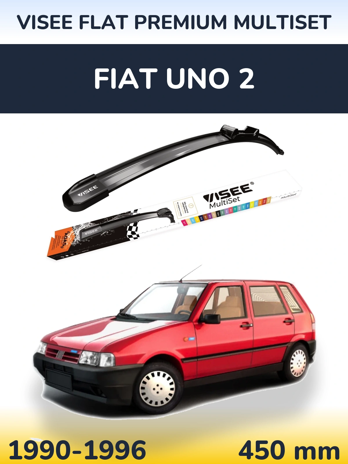 Front wiper blade VISEE FLAT PREMIUM MultiSet 450 мм for Fiat Uno 2 1990-1996