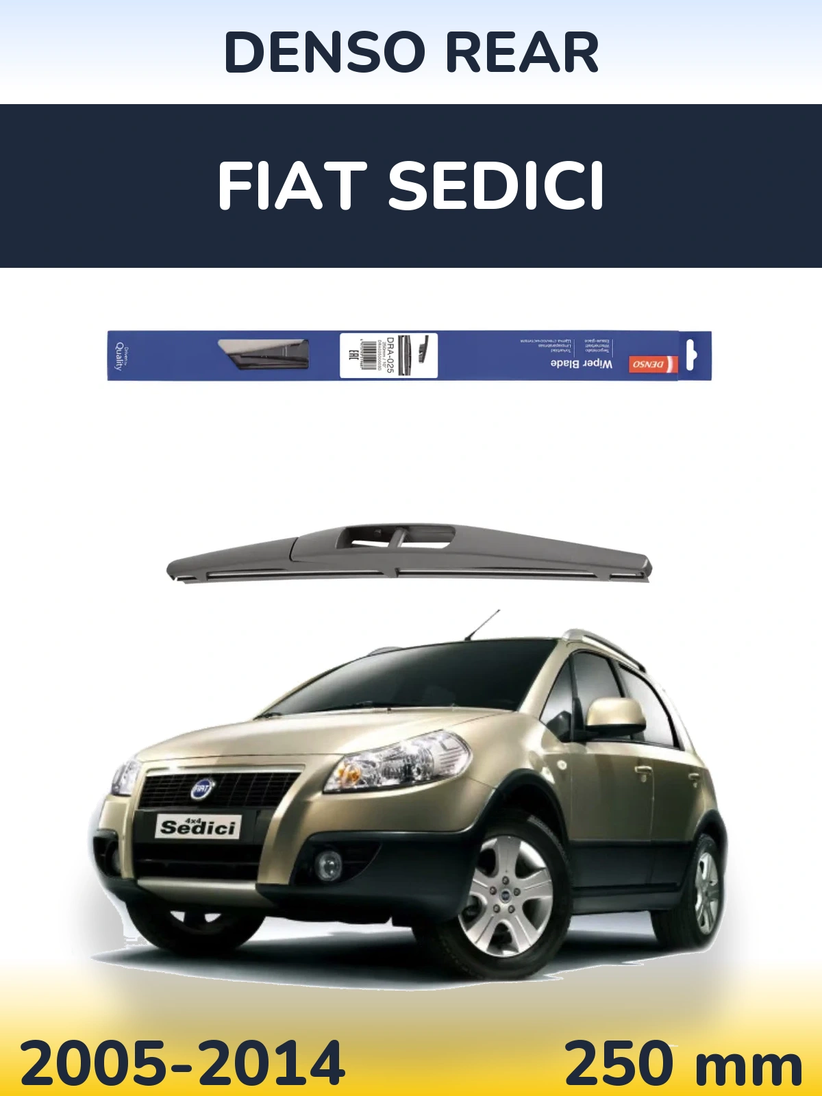 Rear wiper blade Denso Rear 250 mm for Fiat Sedici 2005-2014