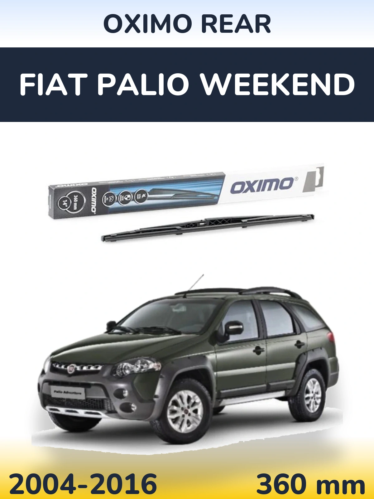 Rear wiper blade Oximo Rear 360 mm for Fiat Palio Weekend 2004-2016