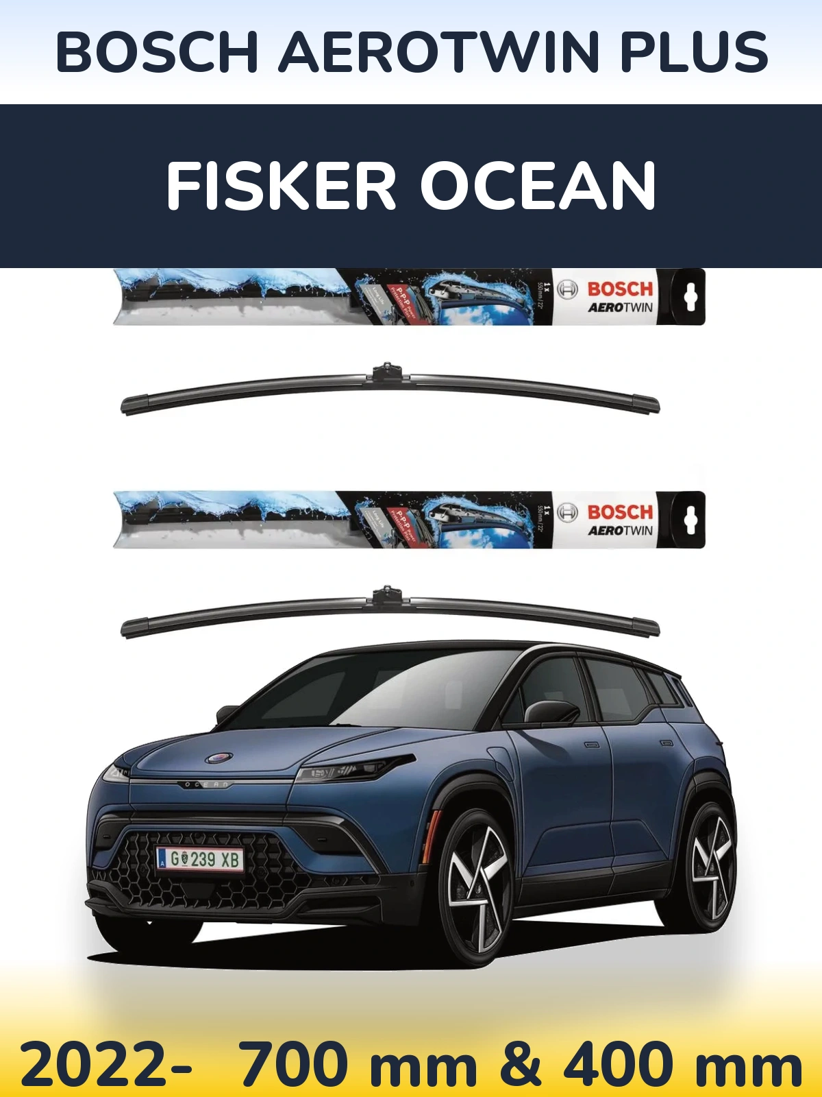 Комплект передних дворников BOSCH AeroTwin Plus 700 & 400 мм для Fisker Ocean 2022-2026