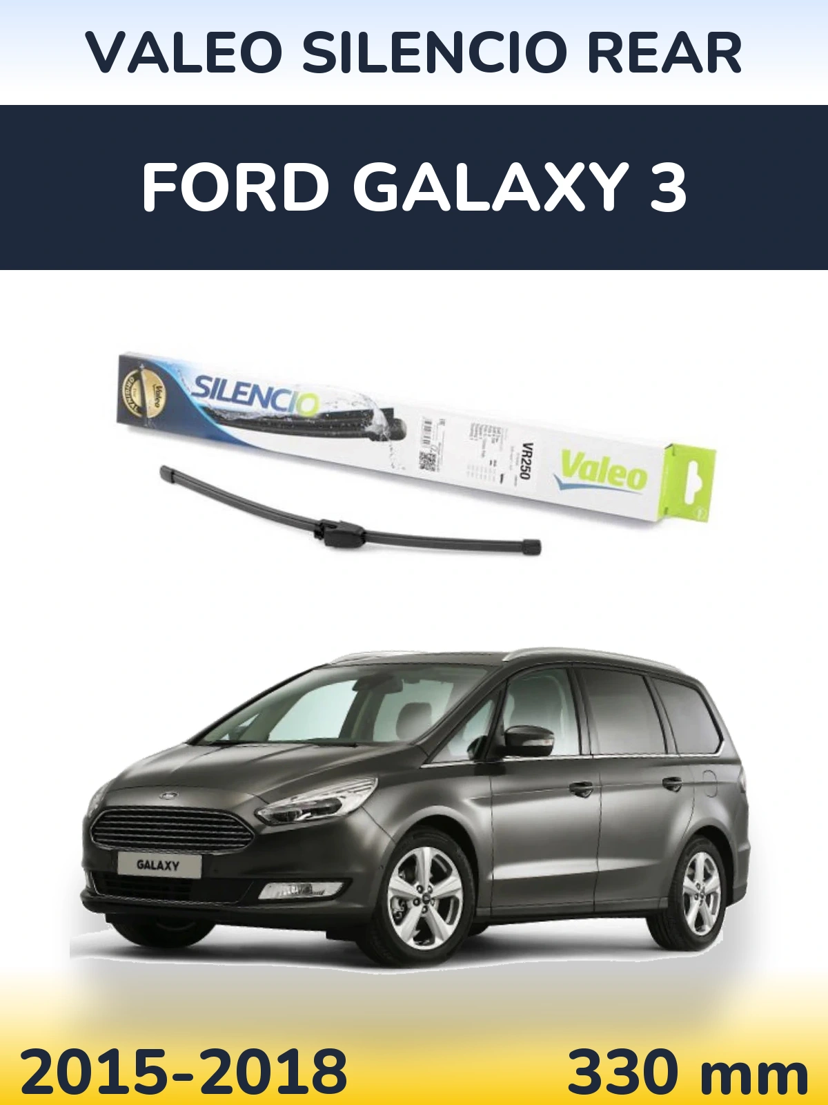 Rear wiper blade Valeo Silencio Rear 335 мм for Ford Galaxy 3 2015-2018