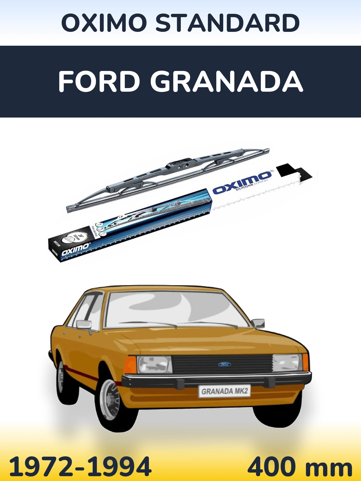 Rear wiper blade Oximo Standard 400 мм for Ford Granada 1972-1994