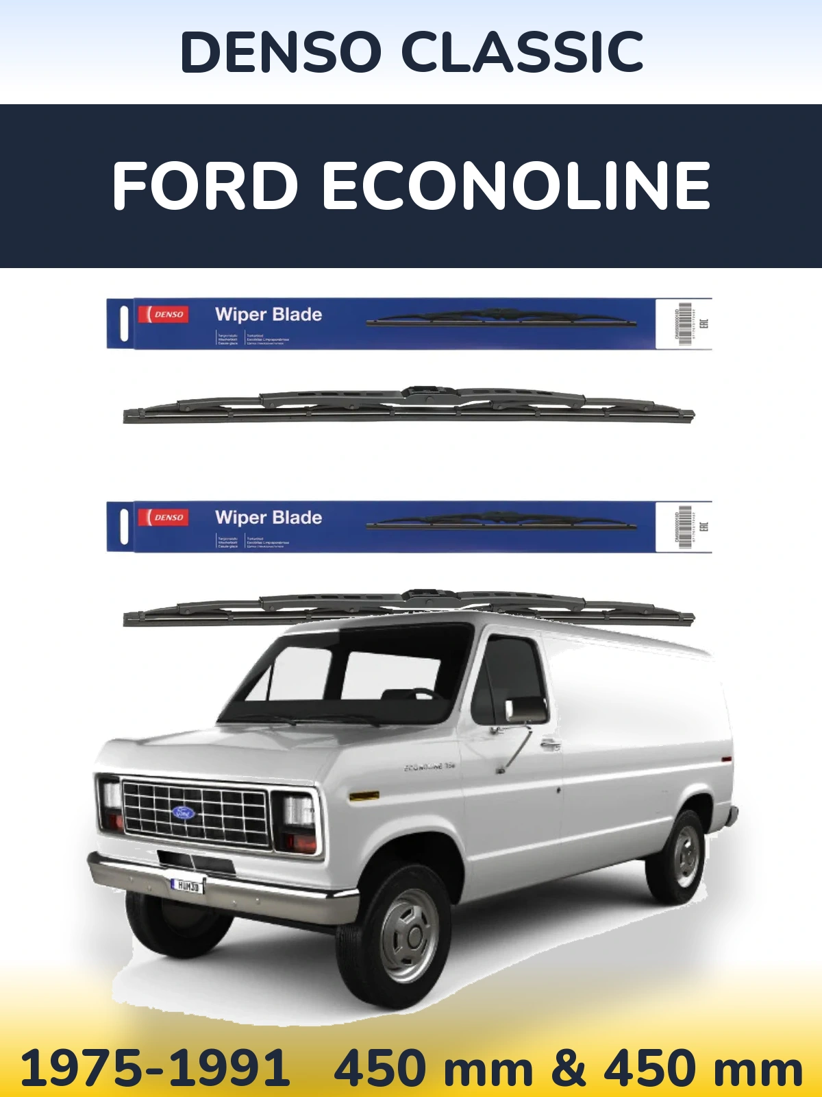Комплект передних дворников Denso Classic 450 & 450 мм для Ford Econoline 1975-1991