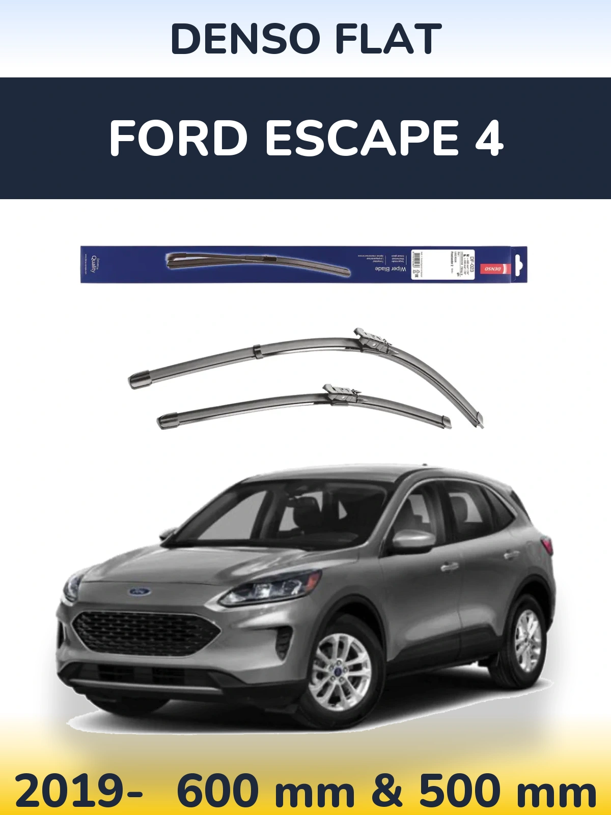 Комплект передних дворников Denso Flat 600 & 500 мм для Ford Escape 4 2019-2026