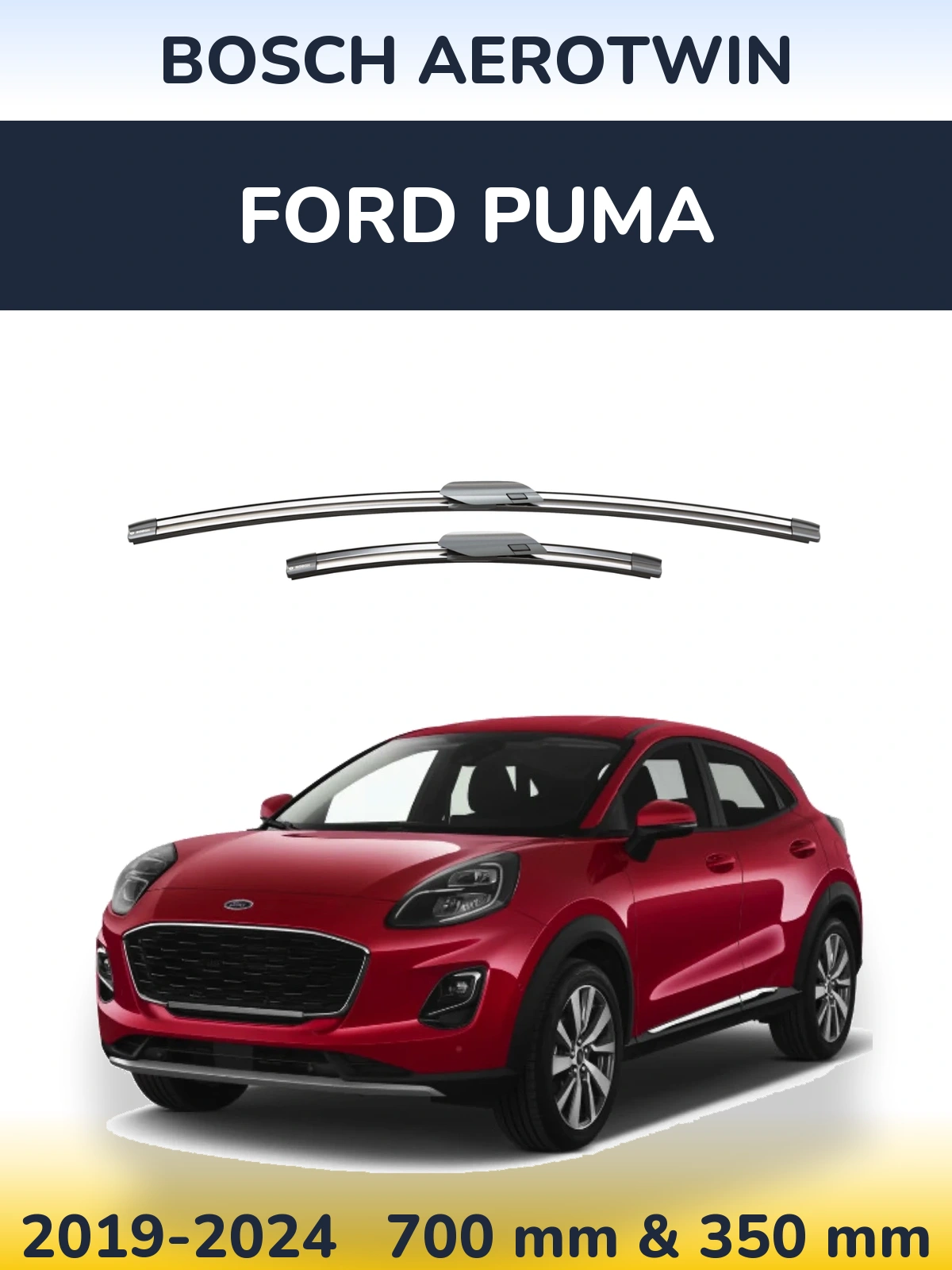 Комплект передніх щіток BOSCH AeroTwin 700 & 360 мм для Ford Puma 2019-2024