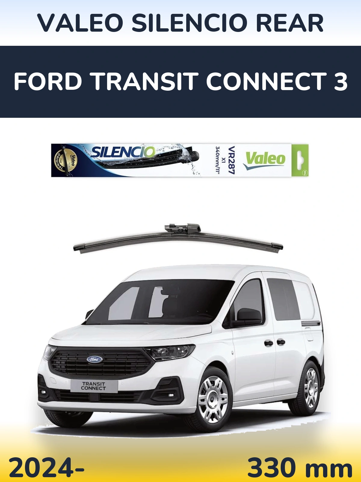 Rear wiper blade Valeo Silencio Rear 340 мм for Ford Transit Connect 3 2024-2026