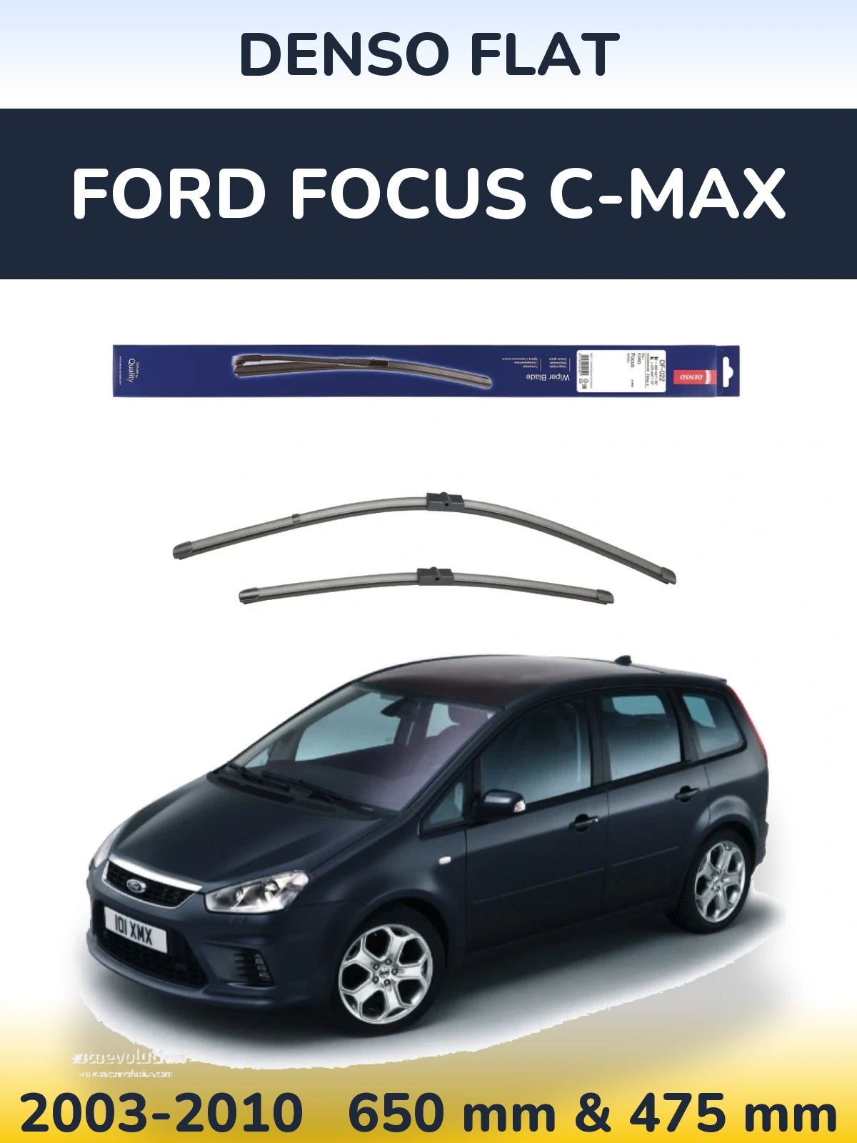 Komplet przednich wycieraczek Denso Flat 650 & 475 mm do Ford Focus C-MAX 2003-2010