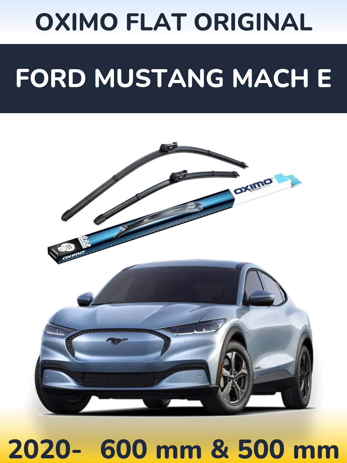 Комплект передних дворников Oximo Flat Original 600 & 500 мм для Ford Mustang Mach E 2020-2026