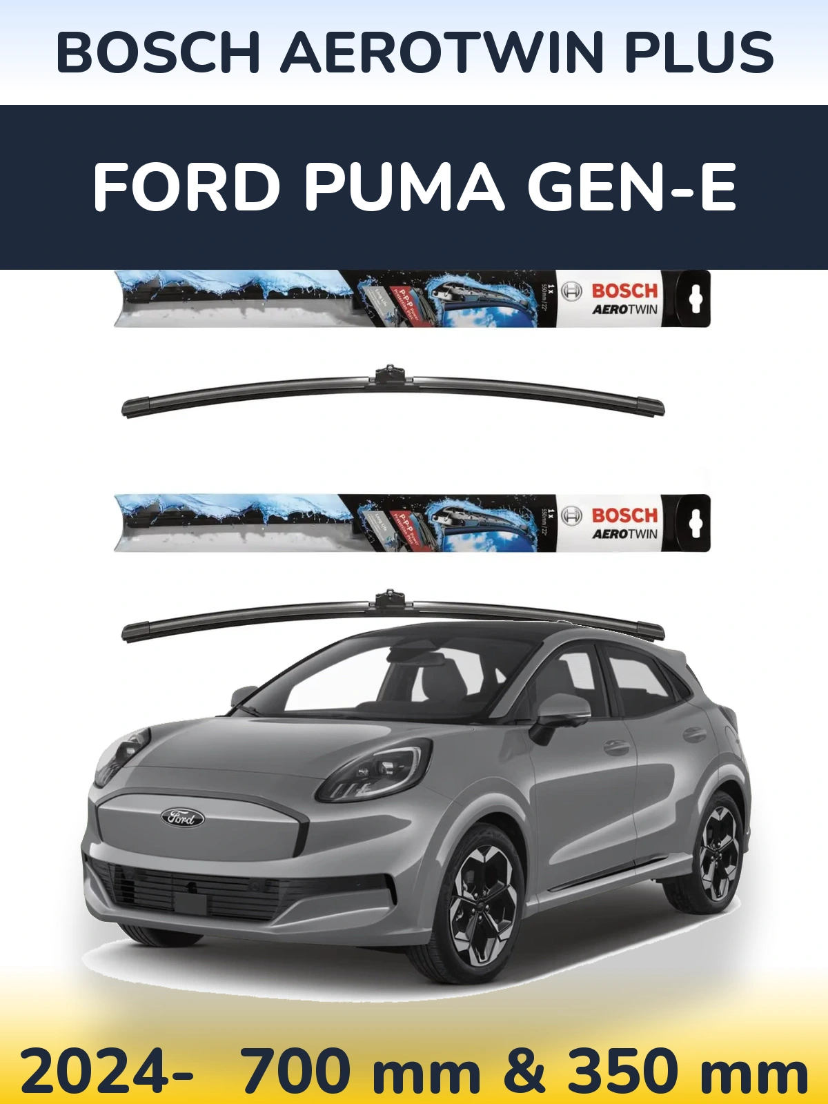 Комплект передних дворников BOSCH AeroTwin Plus 700 & 350 мм для Ford Puma Gen-E 2024-2026