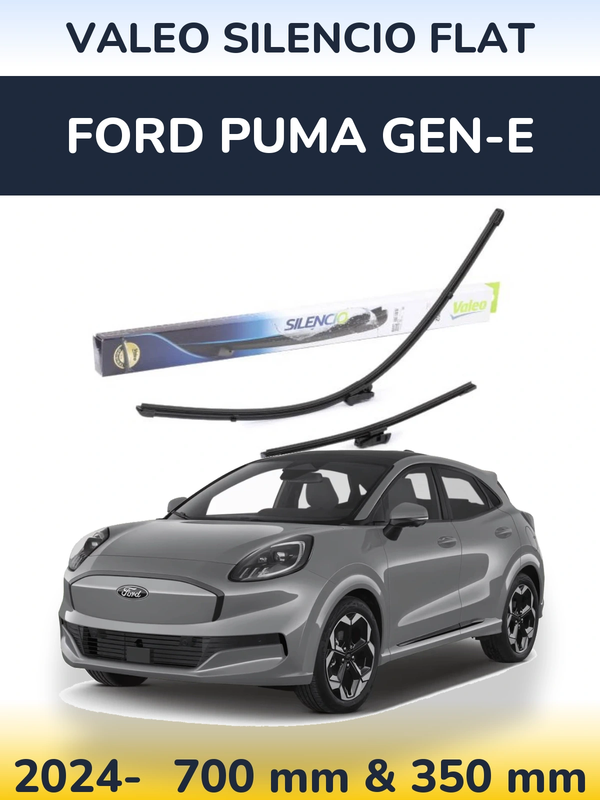 Komplet przednich wycieraczek Valeo Silencio Flat 700 & 350 mm do Ford Puma Gen-E 2024-2026