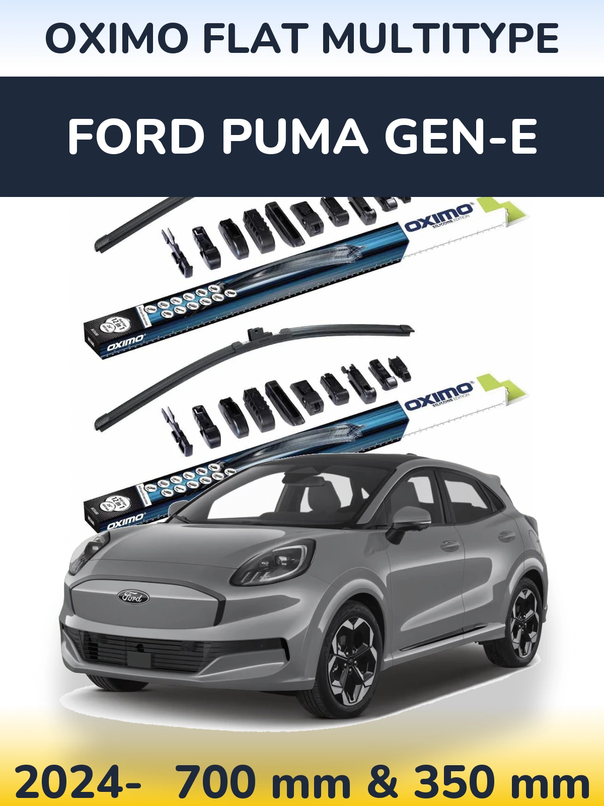 Комплект передніх щіток Oximo Flat MultiТипe 700 & 350 мм для Ford Puma Gen-E 2024-2026