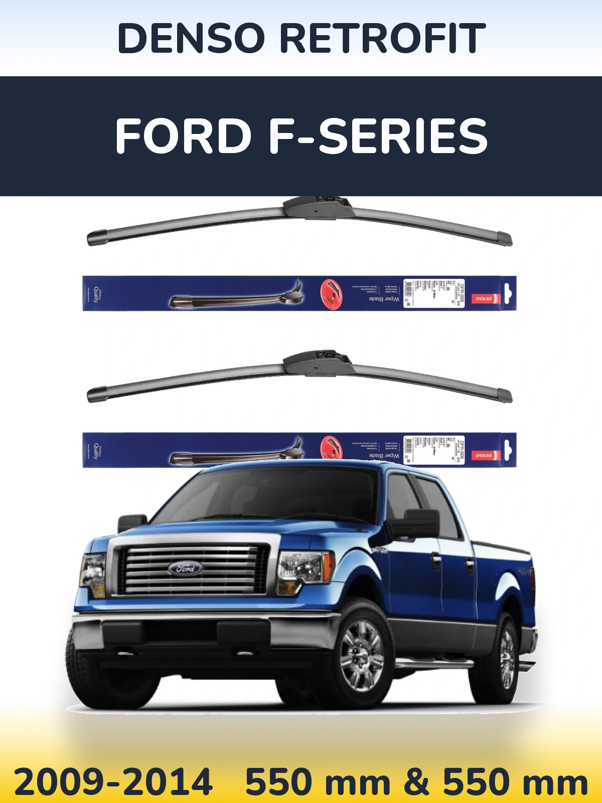 Комплект передних дворников Denso Retrofit 550 & 550 мм для Ford F-series 2009-2014