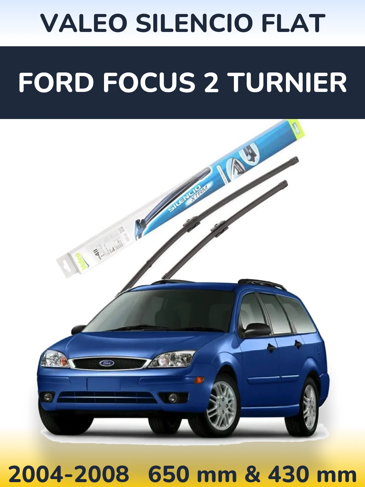 Комплект передних дворников Valeo Silencio Flat 650 & 420 мм для Ford Focus 2 Turnier 2004-2008