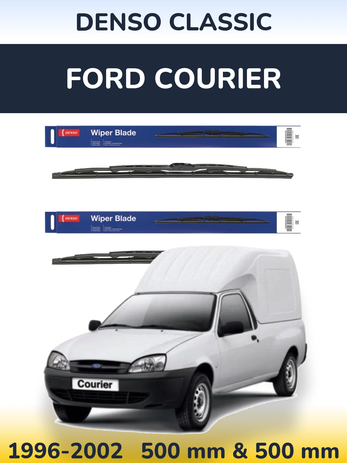 Комплект передних дворников Denso Classic 500 & 500 мм для Ford Courier 1996-2002