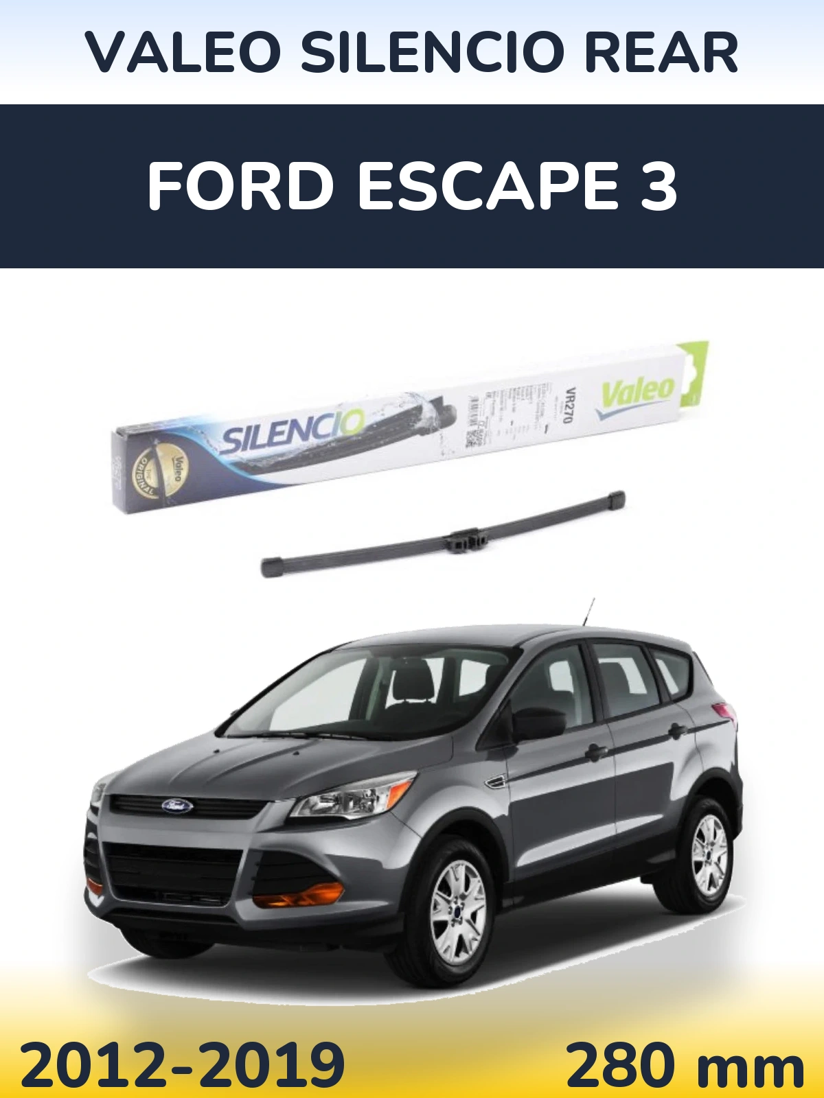 Задний дворник Valeo Silencio Rear 280 мм для Ford Escape 3 2012-2019