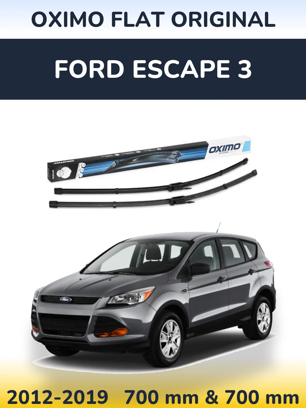 Комплект передних дворников Oximo Flat Original 700 & 700 мм для Ford Escape 3 2012-2019