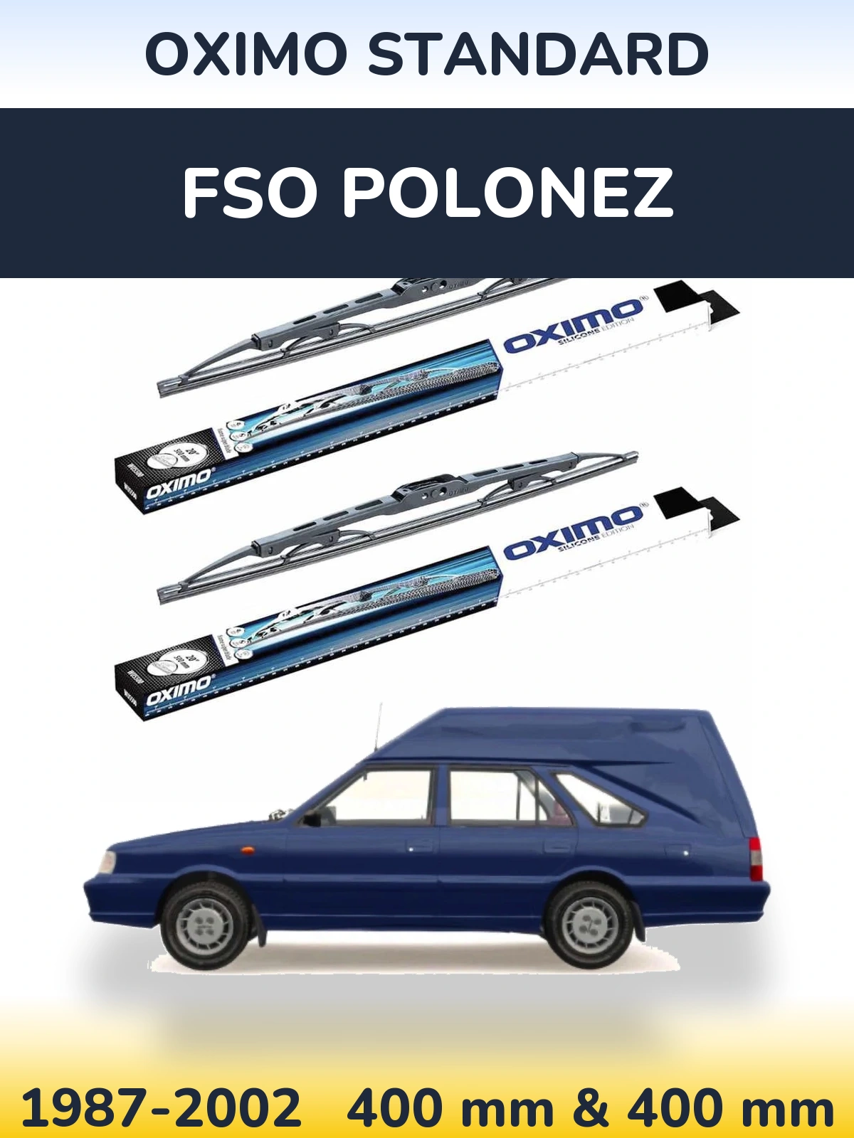 Komplet przednich wycieraczek Oximo Standard 400 & 400 mm do FSO Polonez 1987-2002