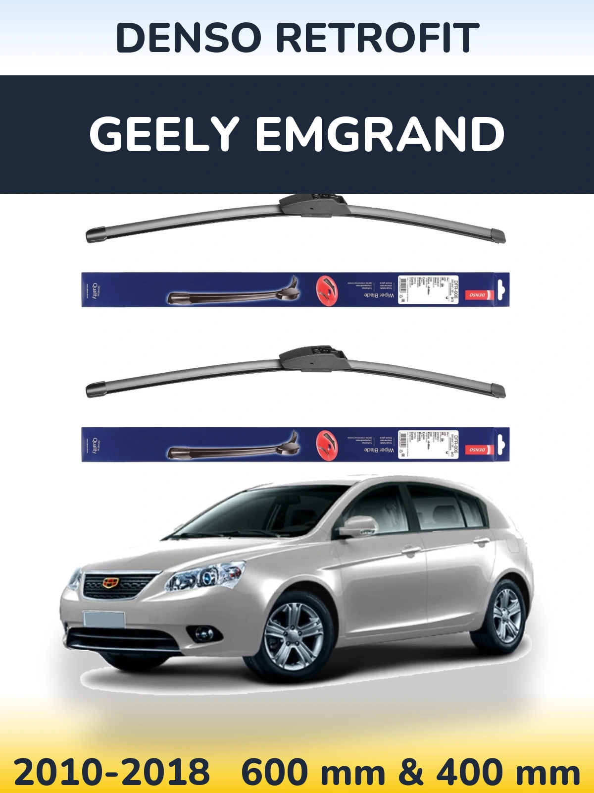 Комплект передніх щіток Denso Retrofit 600 & 400 мм для Geely Emgrand 2010-2018