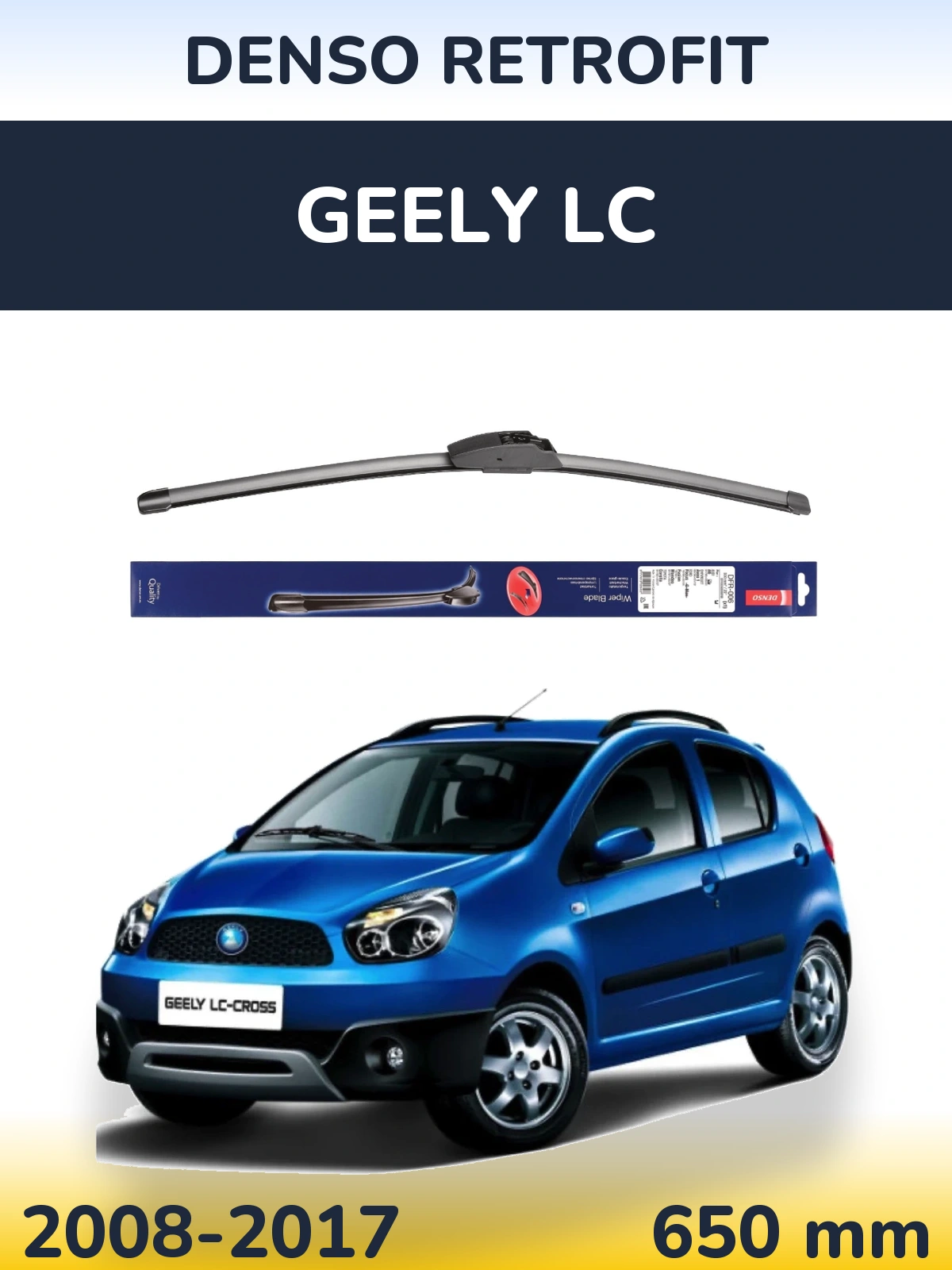 Front wiper blade Denso Retrofit 650 mm for Geely LC 2008-2017