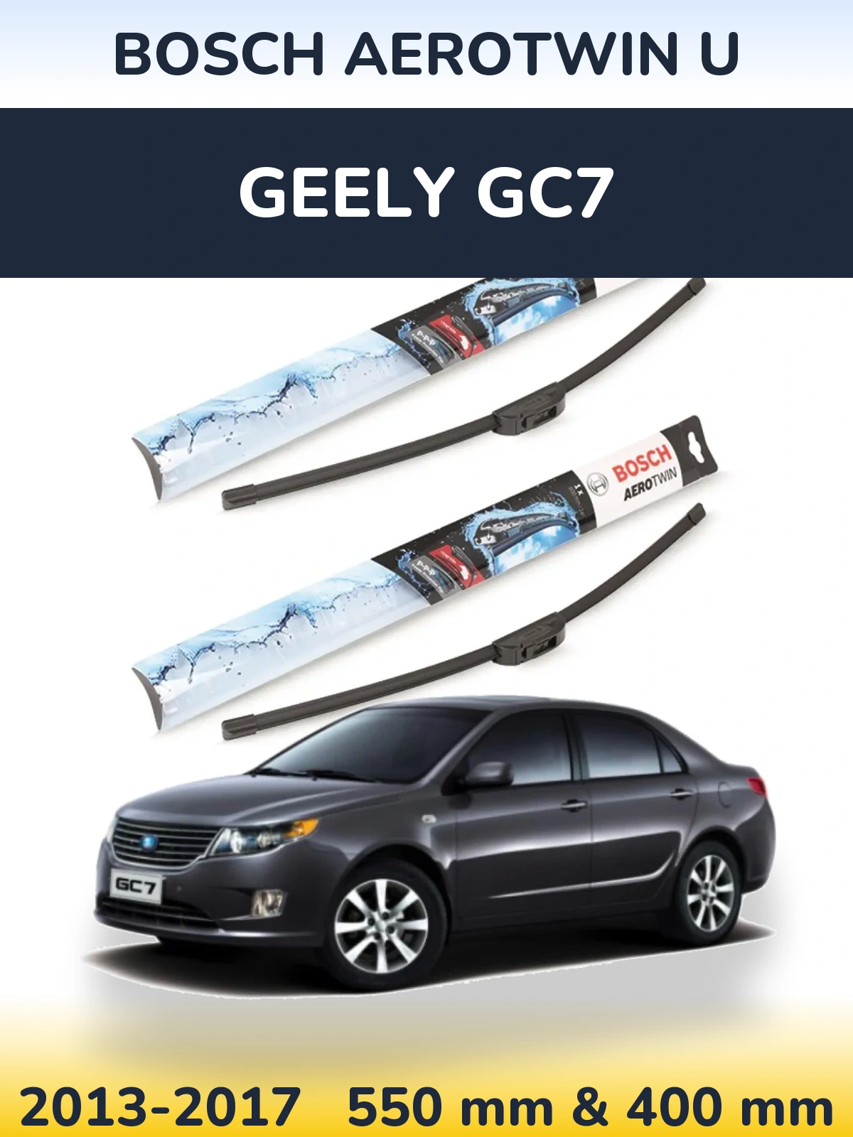 Komplet przednich wycieraczek BOSCH AeroTwin U 550 & 400 mm do Geely GC7 2013-2017