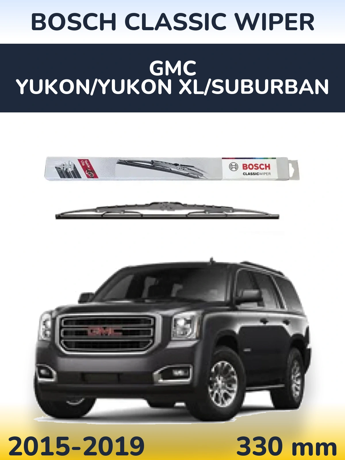 Rear wiper blade BOSCH Classic Wiper 340 мм for GMC Yukon/Yukon XL/Suburban 2015-2019