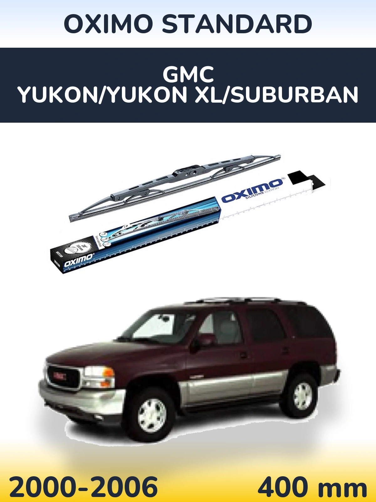 Rear wiper blade Oximo Standard 400 мм for GMC Yukon/Yukon XL/Suburban 2000-2006