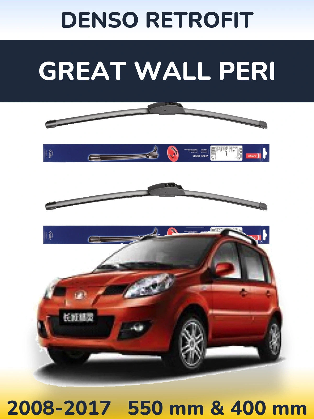 Комплект передних дворников Denso Retrofit 550 & 400 мм для Great Wall Peri 2008-2017