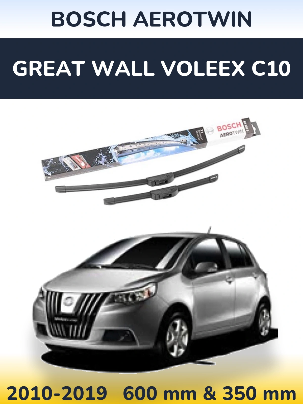 Komplet przednich wycieraczek BOSCH AeroTwin 600 & 350 mm do Great Wall Voleex C10 2010-2019
