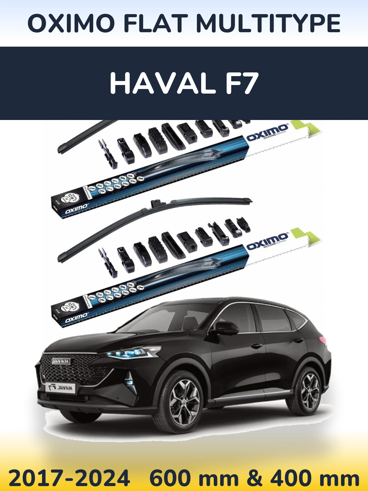 Komplet przednich wycieraczek Oximo Flat MultiType 600 & 400 mm do Haval F7 2017-2024