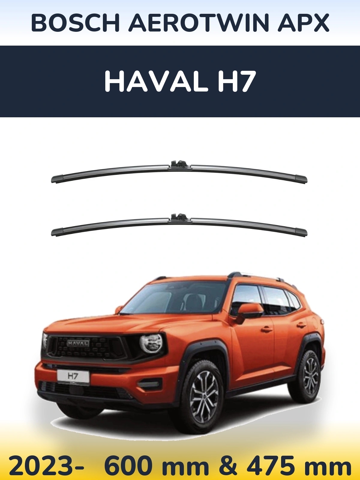 Komplet przednich wycieraczek BOSCH AeroTwin APX 600 & 475 mm do Haval H7 2023-2026