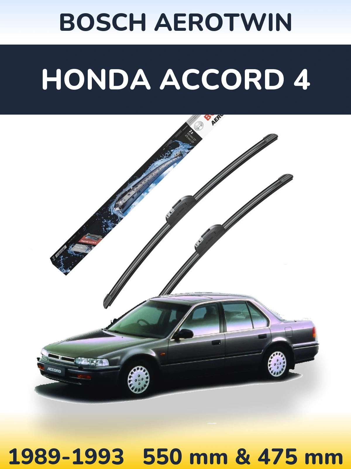 Komplet przednich wycieraczek BOSCH AeroTwin 550 & 475 mm do Honda Accord 4 1989-1993