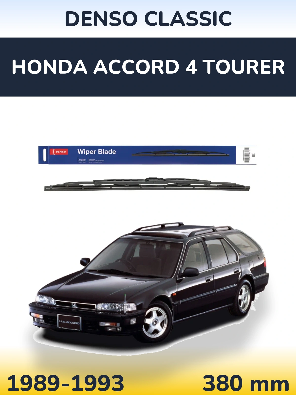 Rear wiper blade Denso Classic 380 мм for Honda Accord 4 Tourer 1989-1993