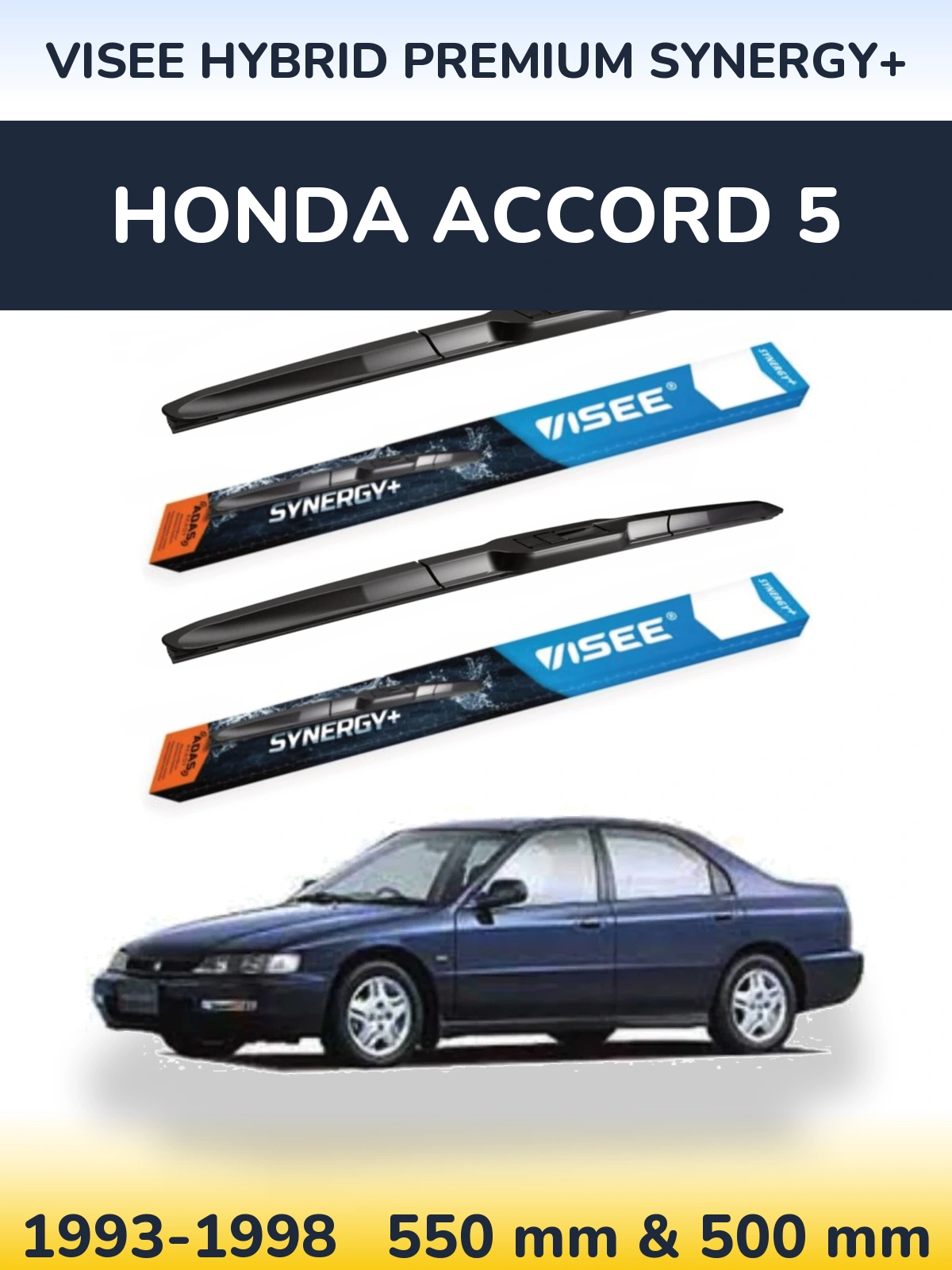 Front wiper blade set VISEE HYBRID PREMIUM SYNERGY+ 550 & 500 мм for Honda Accord 5 1993-1998