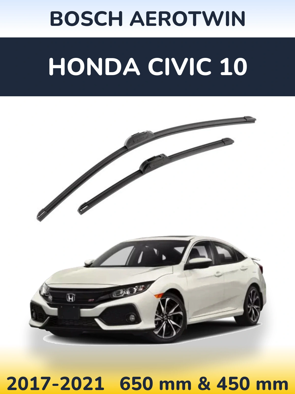 Комплект передніх щіток BOSCH AeroTwin 650 & 450 мм для Honda Civic 10 2017-2021