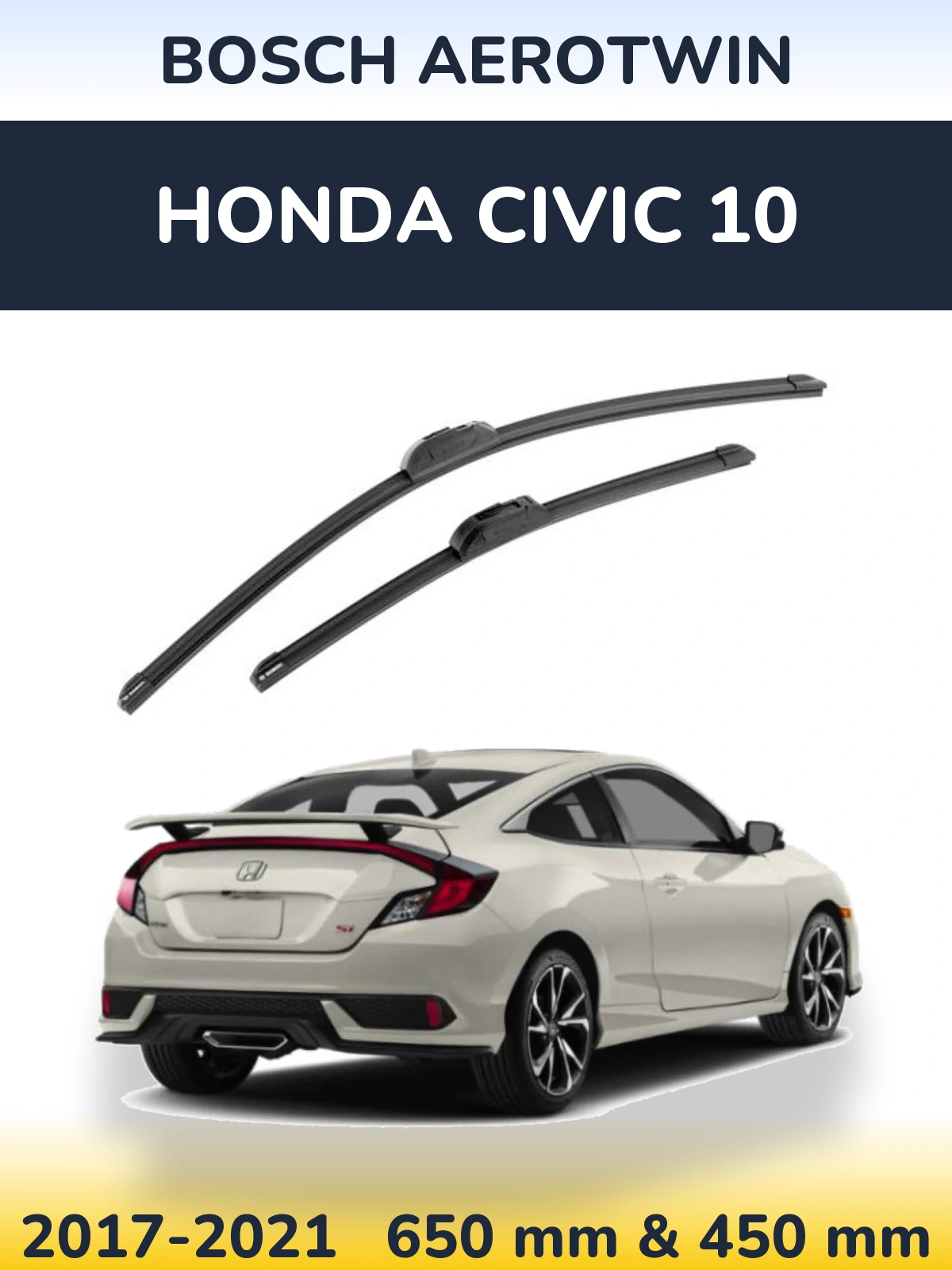 Комплект передніх щіток BOSCH AeroTwin 650 & 450 мм для Honda Civic 10 2017-2021