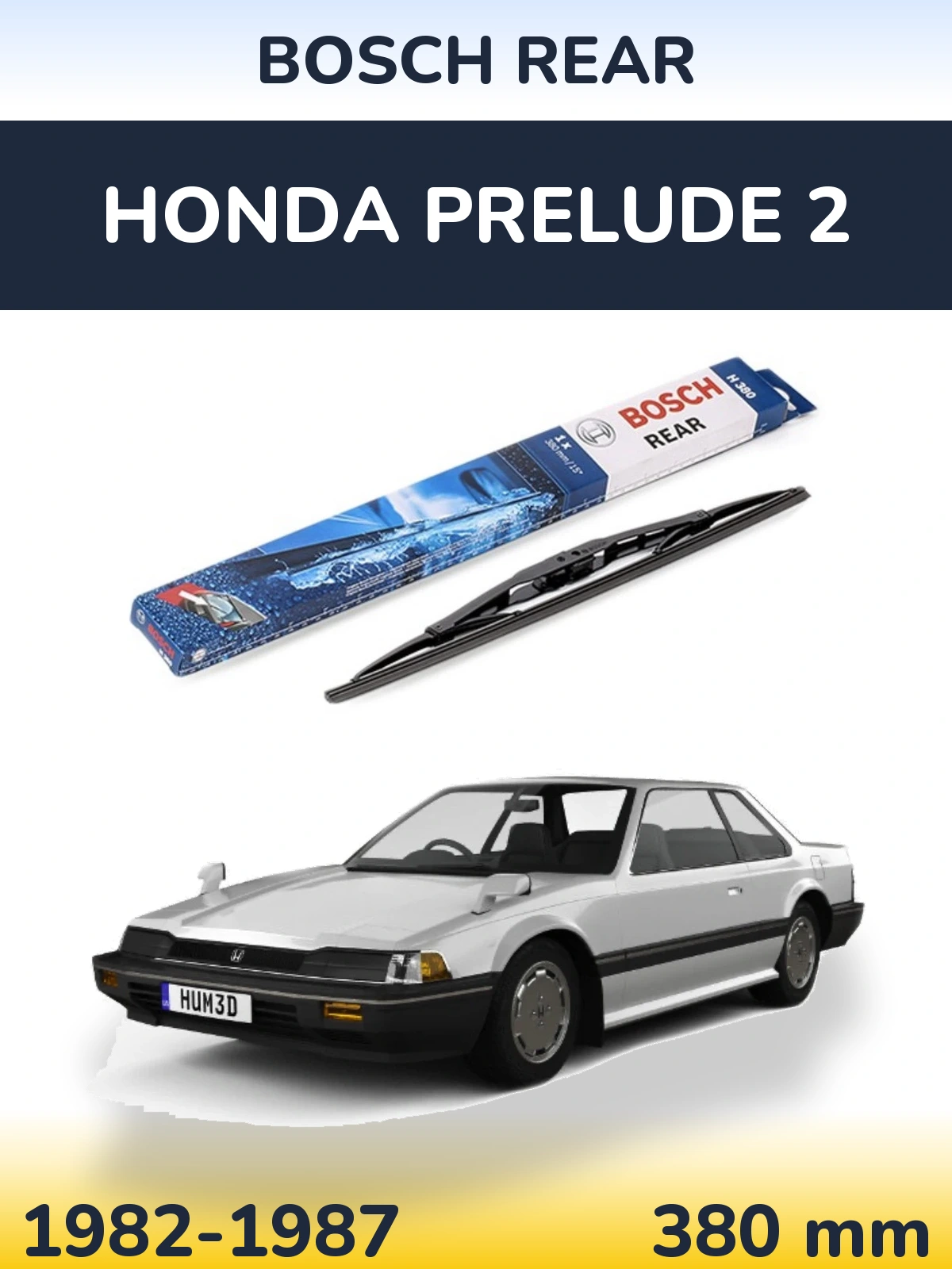 Tylna wycieraczka BOSCH Rear 380 mm do Honda Prelude 2 1982-1987
