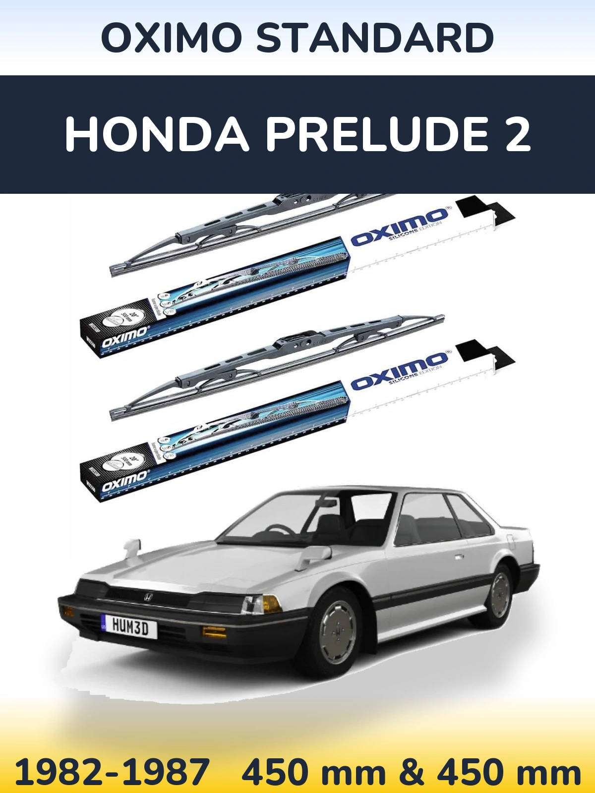 Komplet przednich wycieraczek Oximo Standard 450 & 450 mm do Honda Prelude 2 1982-1987